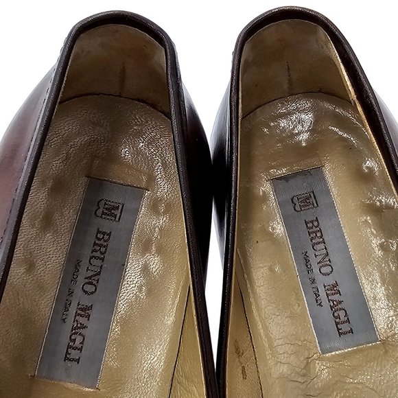 Vintage Bruno Magli Exotic Caiman Crocodile 9.5 Italy Dress Shoes Tassel Loafers - Picture 9 of 13